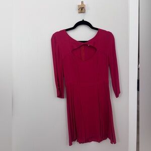 Cherry Red Dress With Gorgeous Décolleté Cutout